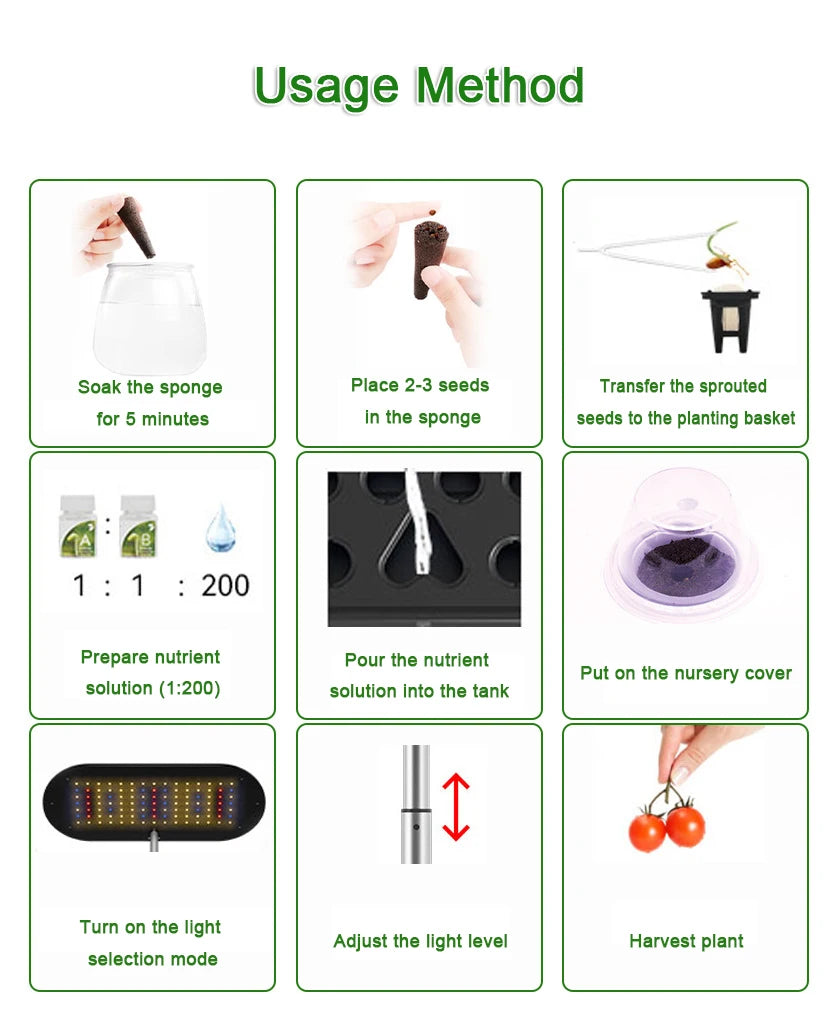 Hydroponics Growing System With 10 Pods